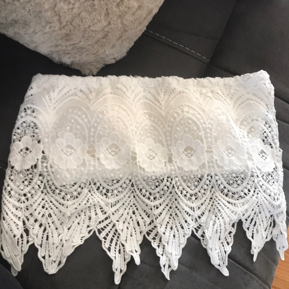 White Laced Tube Top